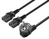 Scheda Tecnica: Manhattan Cavo Alimentazione - Schuko 10A Sdoppiato Con 2 C13, 1,8 Mt Nero