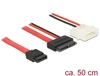 Scheda Tecnica: Delock Cable SATA 6GB/s 7 Pin Receptacle + 4 Pin Power - Plug (5 V) > Slim SATA 13 Pin Receptacle 50 Cm