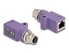 Scheda Tecnica: Delock M12 Adapter D-coded 4 Pin Female To RJ45 Jack Cat.5e - With Mounting Hole Straight Violet