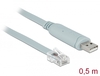 Scheda Tecnica: Delock ADApter USB 2.0 Tipo - Male > 1 X Serial Rs-232 RJ45 Male 0.5 M Grey