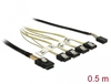 Scheda Tecnica: Delock Cable Mini SAS SFF-8087 - > 4 X SATA 7 Pin + Sideband 0.5 M Metal