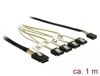 Scheda Tecnica: Delock Cable Mini SAS SFF-8087 - > 4 X SATA 7 Pin + Sideband 1 M Metal