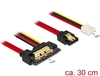 Scheda Tecnica: Delock Cable SATA 6GB/s 7 Pin Receptacle + Floppy 4 Pin - Power Female > SATA 22 Pin Receptacle Straight Metal 30 Cm