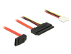 Scheda Tecnica: Delock Cable SATA 6GB/s 7 Pin Receptacle + Floppy 4 Pin - Power Receptacle (5 V + 12 V) > SATA 22 Pin Receptacle Stra