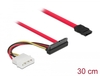Scheda Tecnica: Delock Cable SATA 6GB/s 7 Pin Receptacle + Molex 4 Pin - Power Plug > SATA 22 Pin Receptacle Upwards Angled 50 Cm