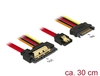 Scheda Tecnica: Delock Cable SATA 6GB/s 7 Pin Receptacle + SATA 15 Pin - Power Plug > SATA 22 Pin Receptacle Straight Metal 30 Cm