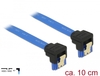 Scheda Tecnica: Delock Cable SATA 6GB/s Receptacle Downwards ngled > SATA - Receptacle Downwards Angled 10 Cm Blue With Gold Clips