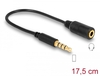 Scheda Tecnica: Delock Audio Cable 3.5'' M/F 4pin Convertitore Di - Assegnazione Pin 17,5cm Nero