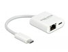 Scheda Tecnica: Delock USB Type-c ADApter To Gigabit LAN - 10/100/1000 Mbps With Power Delivery Port White