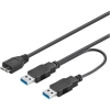 Scheda Tecnica: Goobay Cavo USB 3.0 Superspeed Ad Y 2x M / Micro B M 0,3 - M Nero