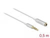 Scheda Tecnica: Delock Audio Extension Cable Stereo Jack 3.5 Mm 4 Pin Male - To Female Ultra Slim 0.5 M White
