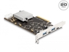 Scheda Tecnica: Delock Pci Express X8 Card With 2 X USB 20GBps USB Type-c - Female And 2 X USB 10GBps Type-a Female - Quad Channel