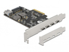 Scheda Tecnica: Delock Pci Express X4 Card To 4 X USB Type-c + 1 X USB - Type-a - Superspeed USB 10GBps - Low Profile Form Factor