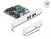 Scheda Tecnica: Delock Pci Express X4 Card To 2 X External USB 10GBps - Type-a Female - Low Profile Form Factor