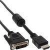 Scheda Tecnica: InLine Cavo HDMI Maschio Dvi 18+1 Maschio, 1,8m, Ferrite - Nero