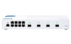Scheda Tecnica: QNAP QSW-M408S 8x RJ45 1GbE, 4x 10GbE SFP+, Web Managed - 100-240VAC, 50/60 Hz, 42.5 x 290x127 mm, 1.145 kg